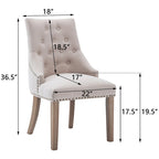 Mid-century Modern Dining chairs Button Tufted Accent Chairs with Nailhead Trim Set of 2