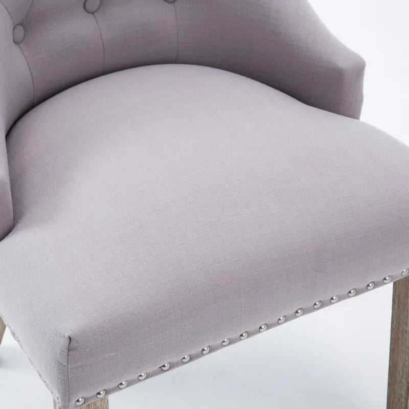 Mid-century Modern Dining chairs Button Tufted Accent Chairs with Nailhead Trim Set of 2