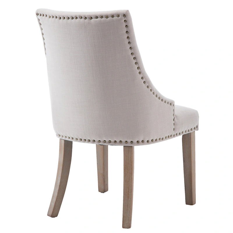 Mid-century Modern Dining chairs Button Tufted Accent Chairs with Nailhead Trim Set of 2