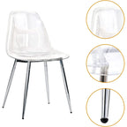 Modern Plastic Shell Accent Side Chairs with metal Legs, Transparent