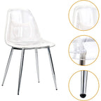 Modern Plastic Shell Accent Side Chairs with metal Legs, Transparent