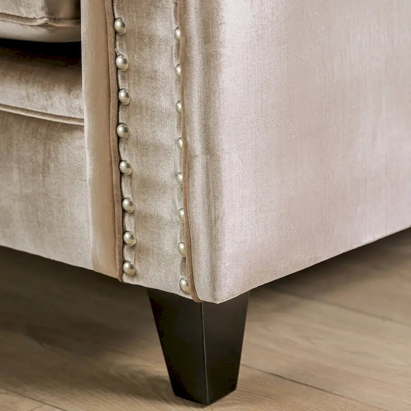 Vynn Transitional Solid Wood Padded Loveseat by Furniture of America