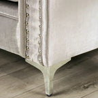 Vynn Transitional Solid Wood Padded Loveseat by Furniture of America