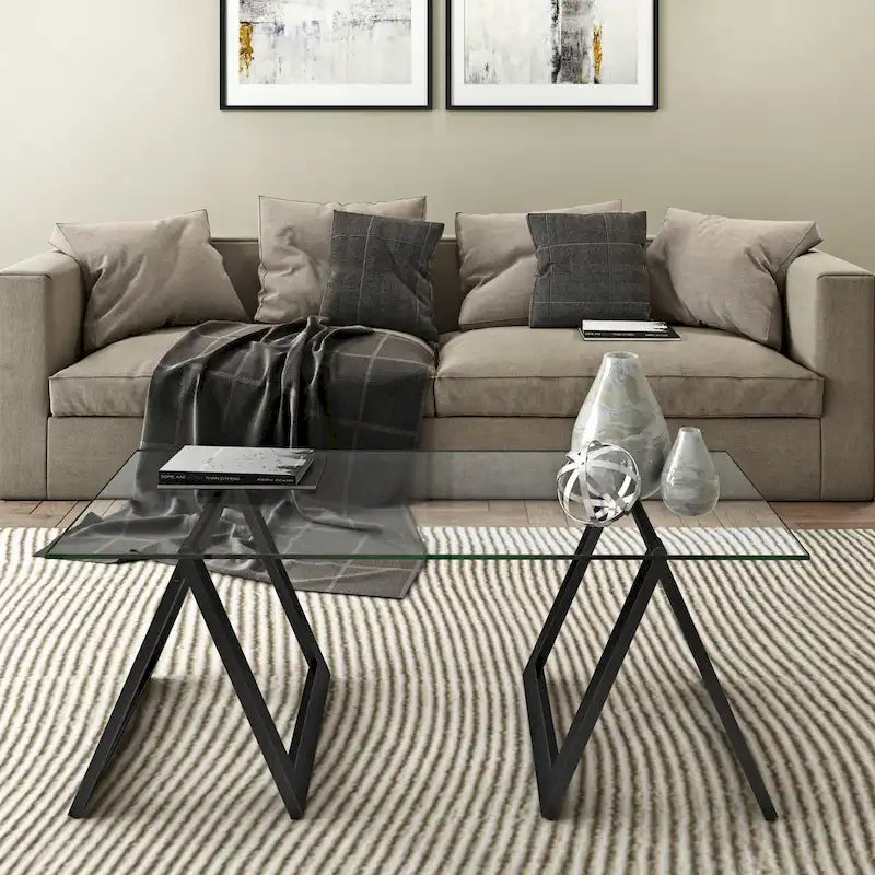 Modara Sawhorse Leg Coffee Table (Optional Finishes)