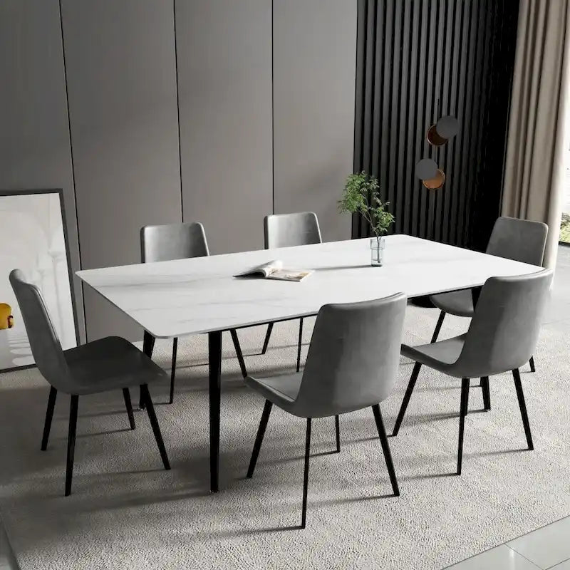 70.8  Rectangle Dining Table with Stone Top