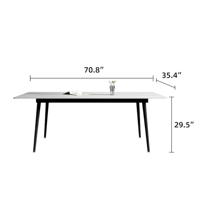 70.8  Rectangle Dining Table with Stone Top