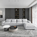 Modern Modular Down Sectional Sofa,Light Grey/Dark Blue