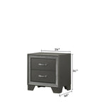 Hoyt 5 Piece Dark Gray Faux Leather Upholstered Tufted Panel Bedroom Set