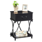 Modern Nightstand with 1-Drawer and Storage Shelf, X-design End Side Table