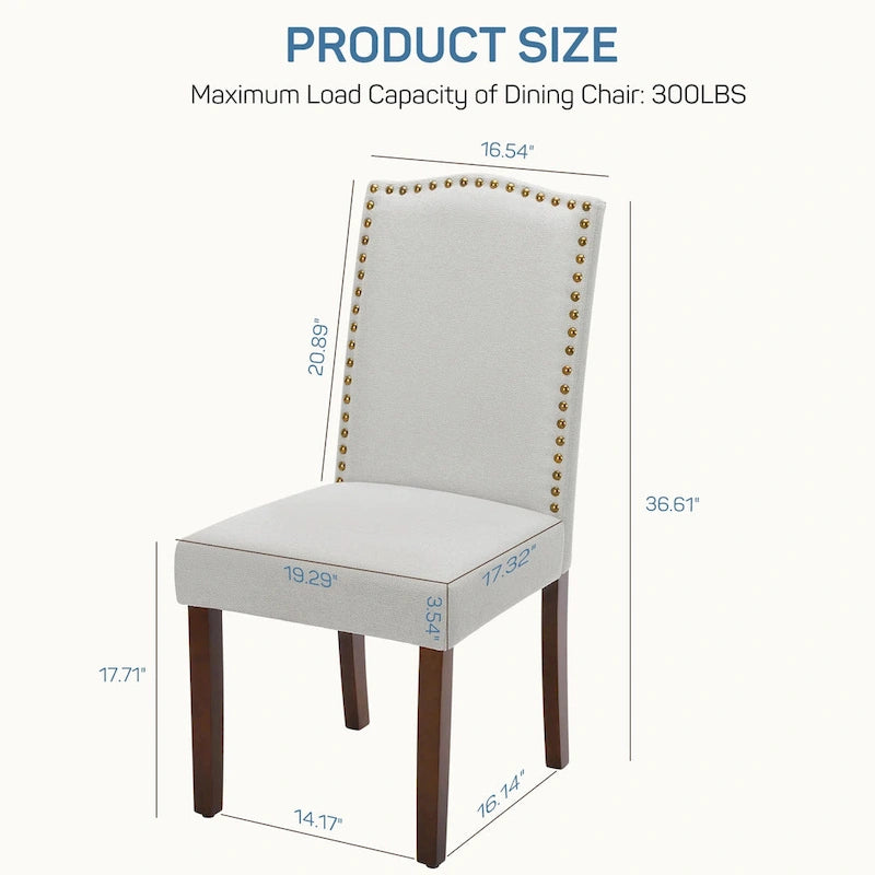 Dining Chairs Set of 2, Upholstered Fabric Kitchen Room Chairs Mid Century Modern High-End Dining Room Side Chairs