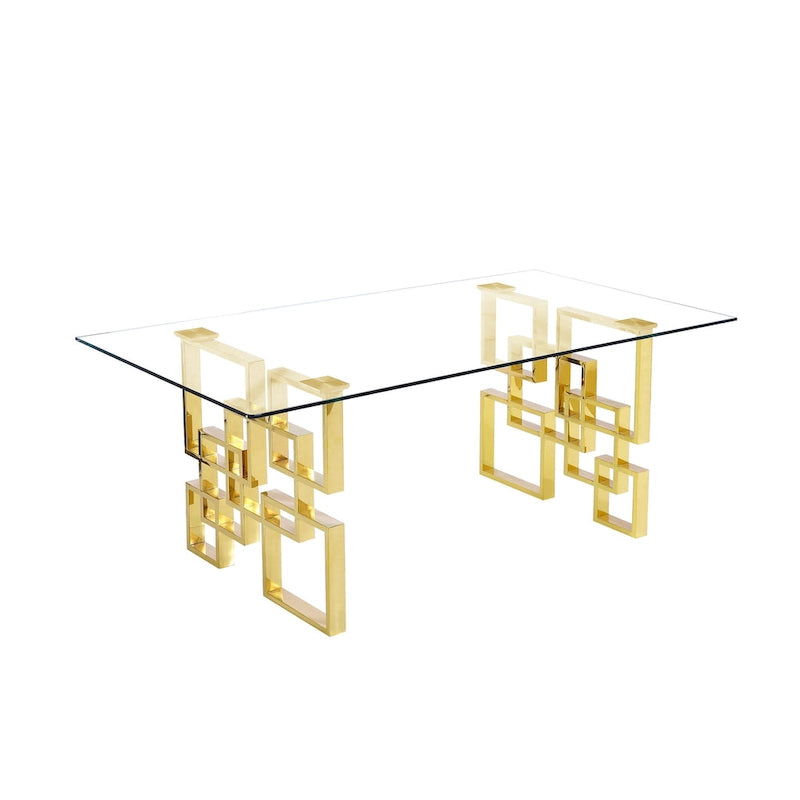 Best Quality Furniture Modern Gold Stainless Steel 7pc Dinette