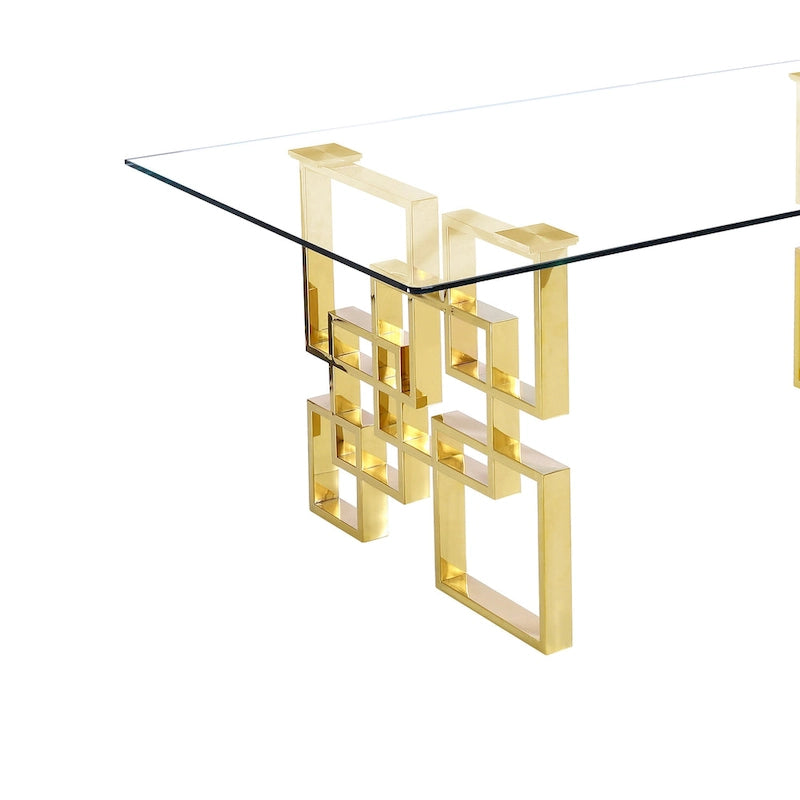 Best Quality Furniture Modern Gold Stainless Steel 7pc Dinette
