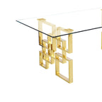 Best Quality Furniture Modern Gold Stainless Steel 7pc Dinette