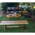 Chic Teak Suar Live Edge Slab Backless Bench approximately 69  long