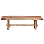 Chic Teak Suar Live Edge Slab Backless Bench approximately 69  long