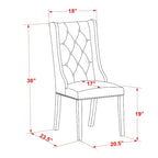 East West Furniture Parson Kitchen Chairs - Button Tufted Nailhead Upholstered Dining Chairs, Set of 2, (Finish & Upholstered)