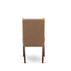 East West Furniture Parson Kitchen Chairs - Button Tufted Nailhead Upholstered Dining Chairs, Set of 2, (Finish & Upholstered)