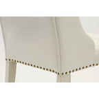 East West Furniture Parson Kitchen Chairs - Button Tufted Nailhead Upholstered Dining Chairs, Set of 2, (Finish & Upholstered)