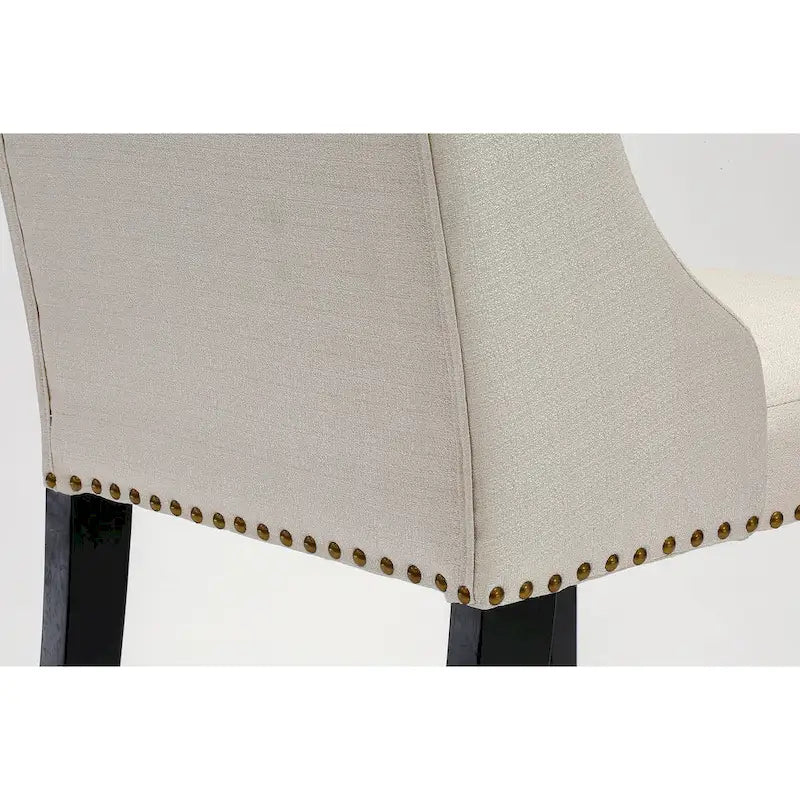 East West Furniture Parson Kitchen Chairs - Button Tufted Nailhead Upholstered Dining Chairs, Set of 2, (Finish & Upholstered)