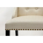 East West Furniture Parson Kitchen Chairs - Button Tufted Nailhead Upholstered Dining Chairs, Set of 2, (Finish & Upholstered)