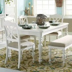 Summer House Oyster White Rectangular Leg Table
