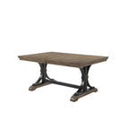 Roundhill Furniture Birmingham Driftwood Table and Nail Head Chair 7-piece Dining Set