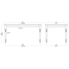 Windsor Rectangle Dining Table - Cream