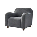 Wayne 35  Wide Boucle Upholstered Teddy Accent Chair with Solid Wood Legs by HULALA HOME