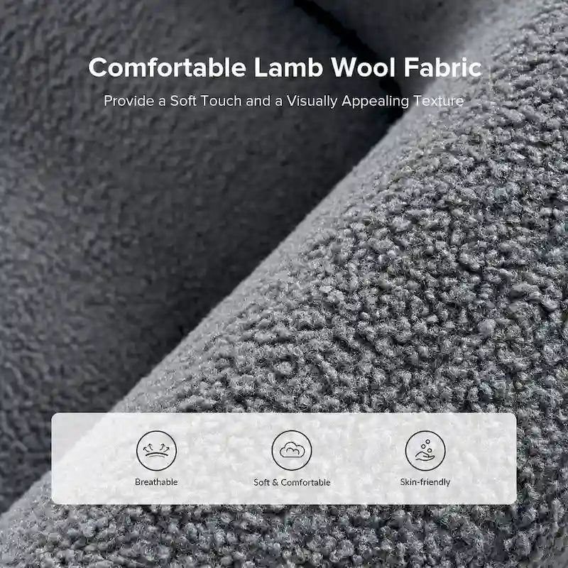 Wayne 35  Wide Boucle Upholstered Teddy Accent Chair with Solid Wood Legs by HULALA HOME