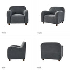 Wayne 35  Wide Boucle Upholstered Teddy Accent Chair with Solid Wood Legs by HULALA HOME