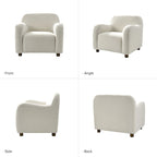 Wayne 35  Wide Boucle Upholstered Teddy Accent Chair with Solid Wood Legs by HULALA HOME