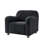 Wayne 35  Wide Boucle Upholstered Teddy Accent Chair with Solid Wood Legs by HULALA HOME