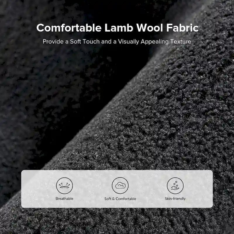 Wayne 35  Wide Boucle Upholstered Teddy Accent Chair with Solid Wood Legs by HULALA HOME