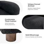 Wayne 35  Wide Boucle Upholstered Teddy Accent Chair with Solid Wood Legs by HULALA HOME