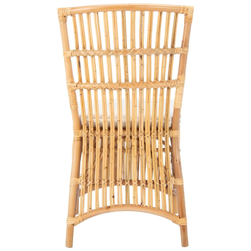 SAFAVIEH Patty Rattan Accent Chair with Cushion (Set of 2) - 19.7  W x 22.1  L x 35.4  H - 20Wx22Dx35H