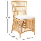 SAFAVIEH Patty Rattan Accent Chair with Cushion (Set of 2) - 19.7  W x 22.1  L x 35.4  H - 20Wx22Dx35H