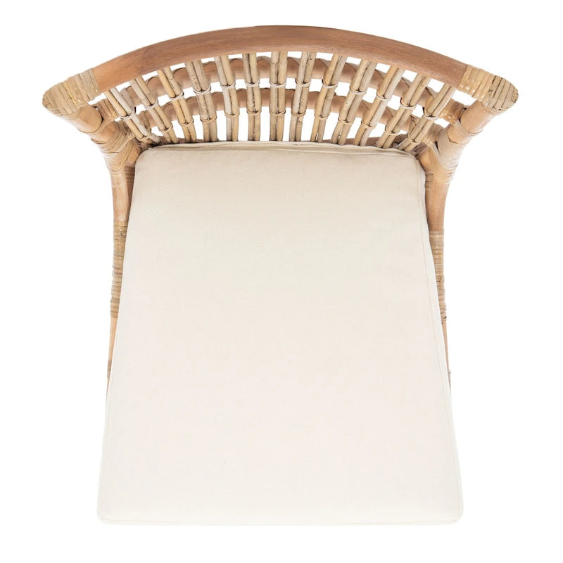 SAFAVIEH Patty Rattan Accent Chair with Cushion (Set of 2) - 19.7  W x 22.1  L x 35.4  H - 20Wx22Dx35H