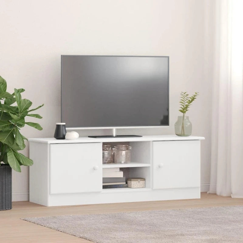 vidaXL TV Stand ALTA 44.1 x13.8 x16.1  Solid Wood Pine - 44.1  x 13.8  x 16.1