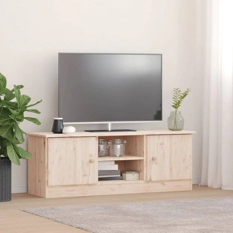 vidaXL TV Stand ALTA 44.1 x13.8 x16.1  Solid Wood Pine - 44.1  x 13.8  x 16.1 