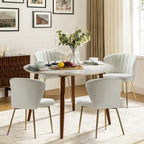 Barbara Side Chair with Metal Base Set of 4 by HULALA HOME