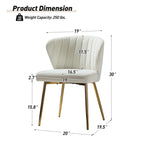 Barbara Side Chair with Metal Base Set of 4 by HULALA HOME