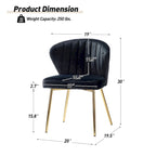 Barbara Side Chair with Metal Base Set of 4 by HULALA HOME