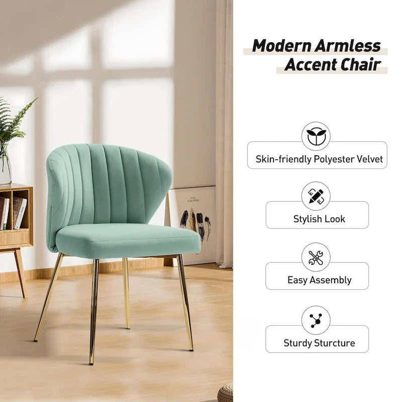 Barbara Side Chair with Metal Base Set of 4 by HULALA HOME