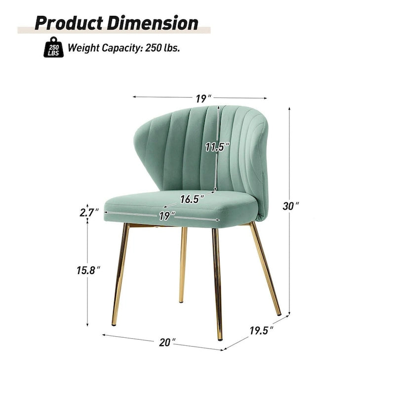 Barbara Side Chair with Metal Base Set of 4 by HULALA HOME