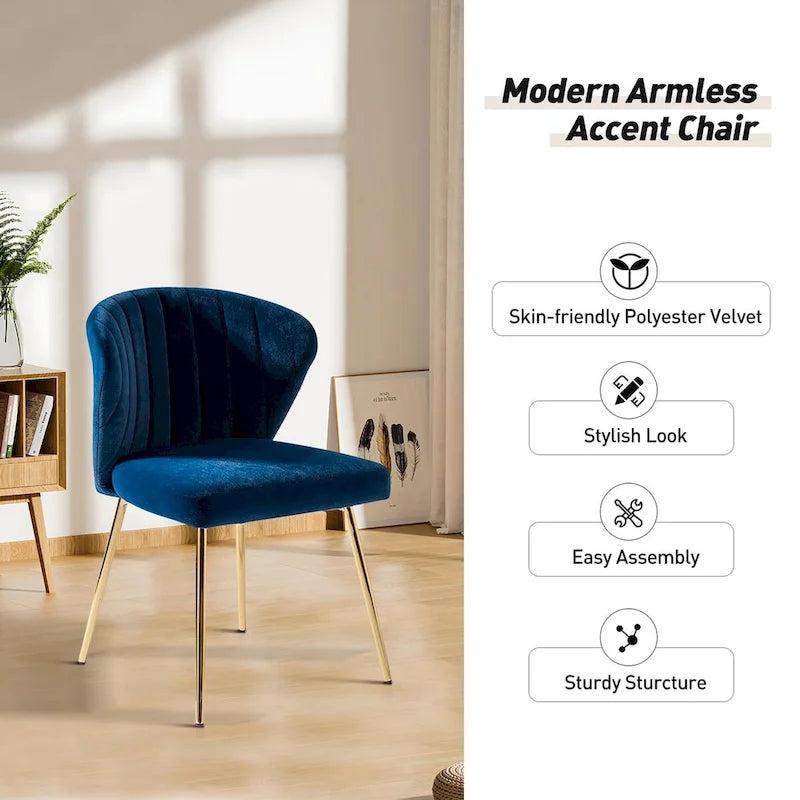 Barbara Side Chair with Metal Base Set of 4 by HULALA HOME