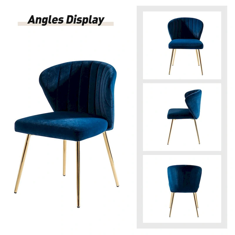 Barbara Side Chair with Metal Base Set of 4 by HULALA HOME