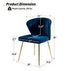 Barbara Side Chair with Metal Base Set of 4 by HULALA HOME