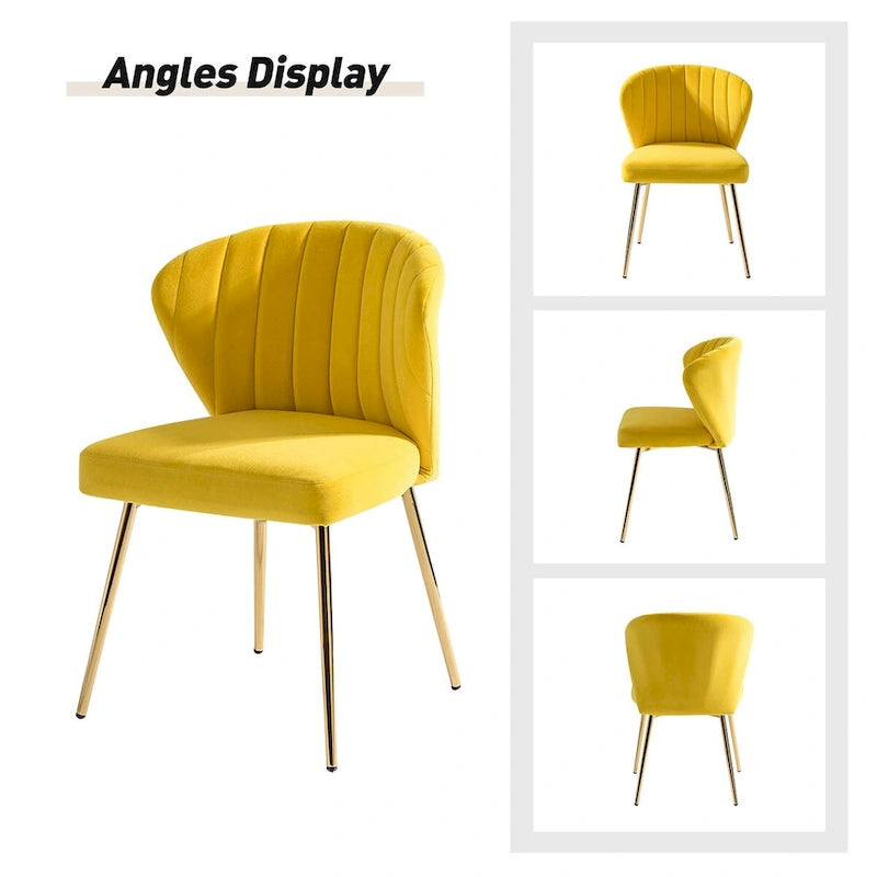 Barbara Side Chair with Metal Base Set of 4 by HULALA HOME