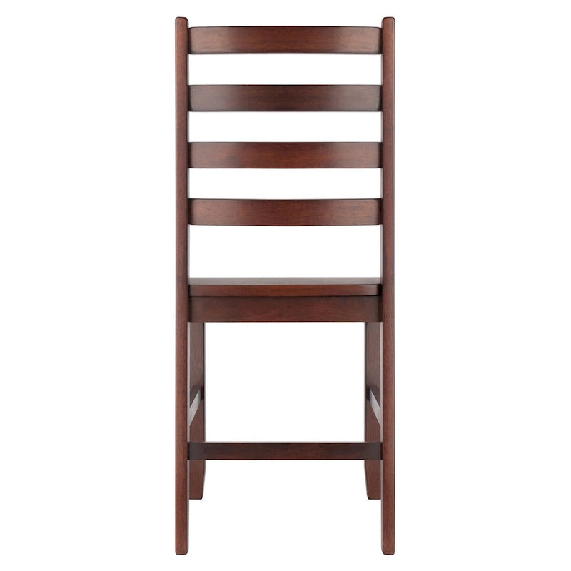 2-Pc Ladder-back Chair Set, Walnut - 16.54 x 18.63 x 34.65 inches