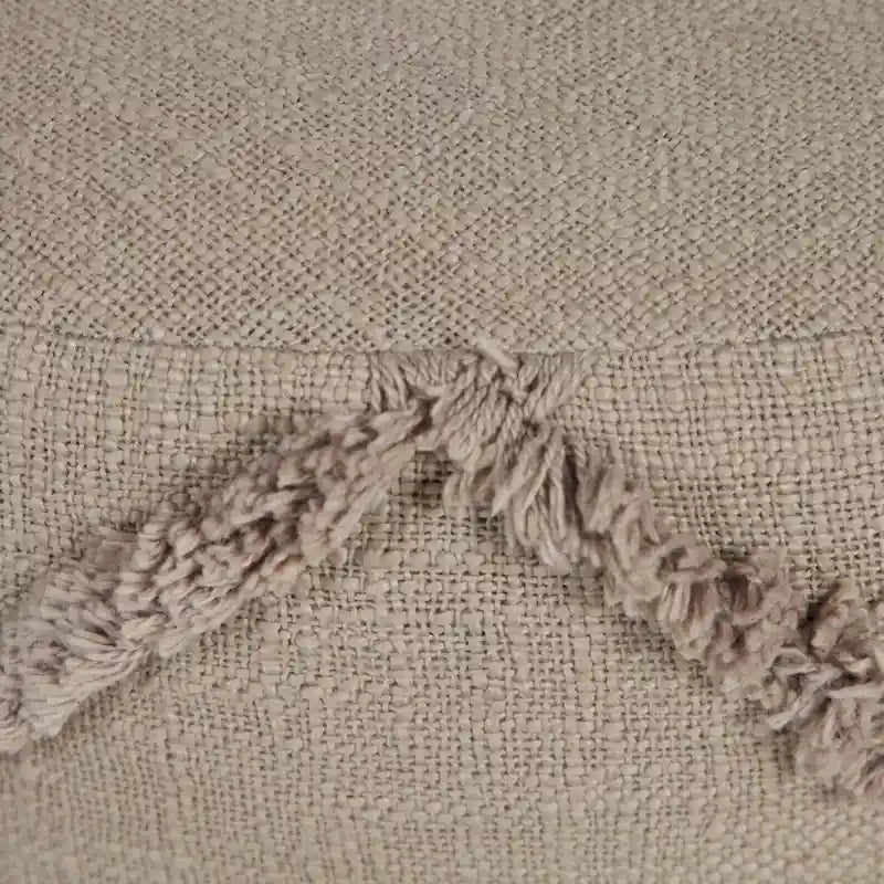 18  Brown Solid Texture Diamond Round Pouf Ottoman